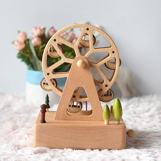Personalized Engraved Wooden Music Box, Ferris wheel music box, Customized Music Box, holiday gift, Unique Gift, Special Keepsake