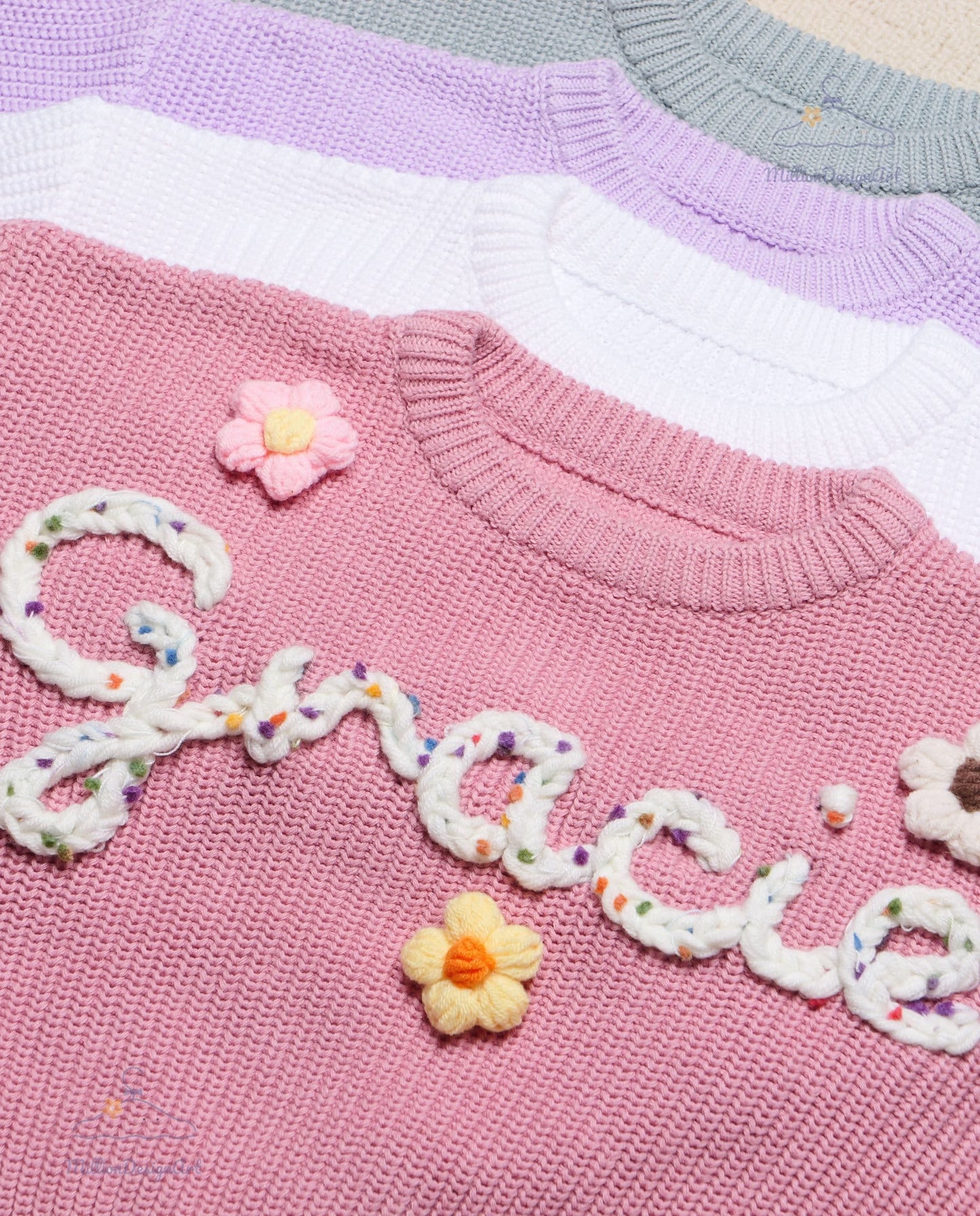 Custom Name Baby Sweater,Personalized Hand Embroidered Baby Sweater,Cute Baby Girls Sweater With Name,Baby Shower Gift,Christmas Gift Baby Hand Embroidered woodyhousetoys